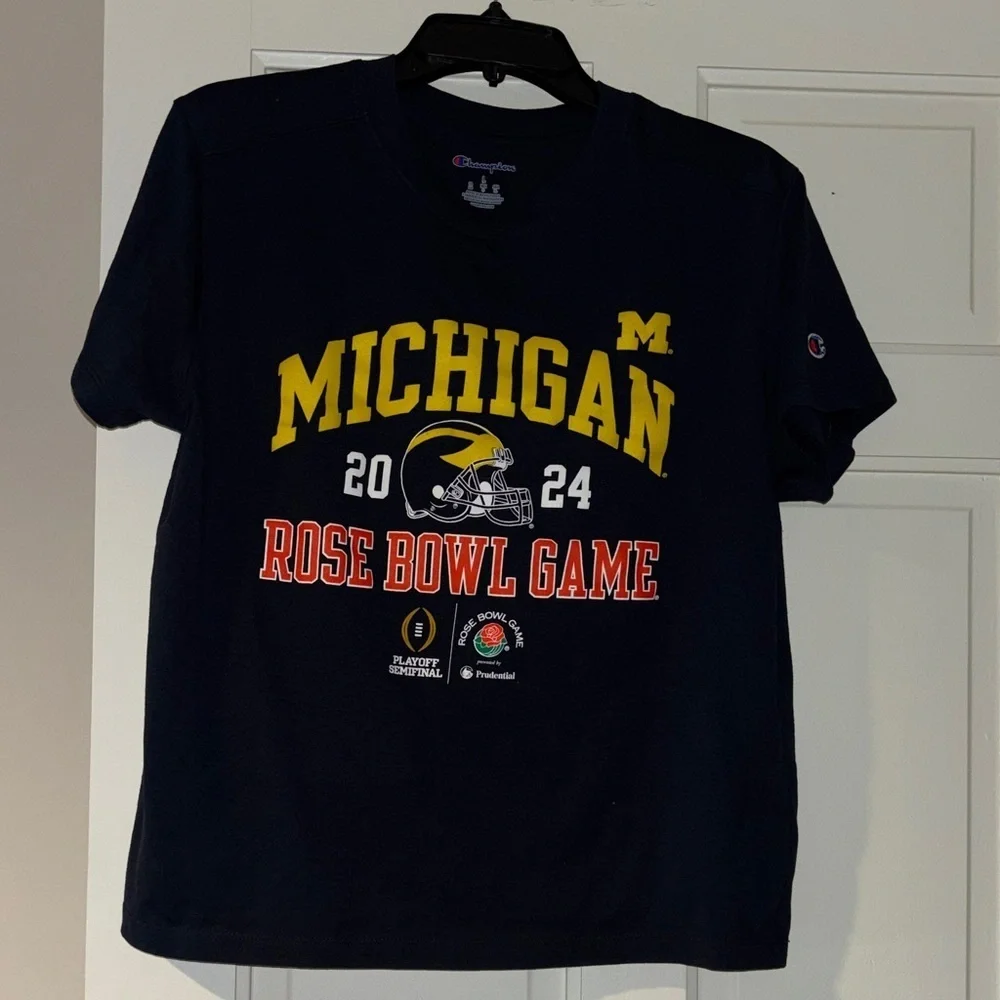 University of Michigan rose bowl 2024 game t shirt - Picture 1 of 6